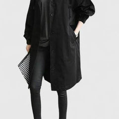 Women's Stylish Long Coat Tailored Fit Double-Breasted Classic Everyday