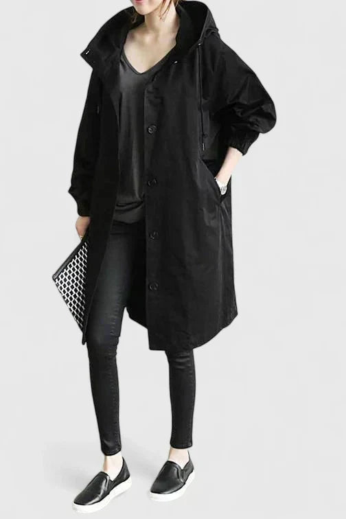 Women's Stylish Long Coat Tailored Fit Double-Breasted Classic Everyday