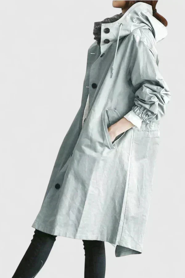 Women's Stylish Long Coat Tailored Fit Double-Breasted Classic Everyday