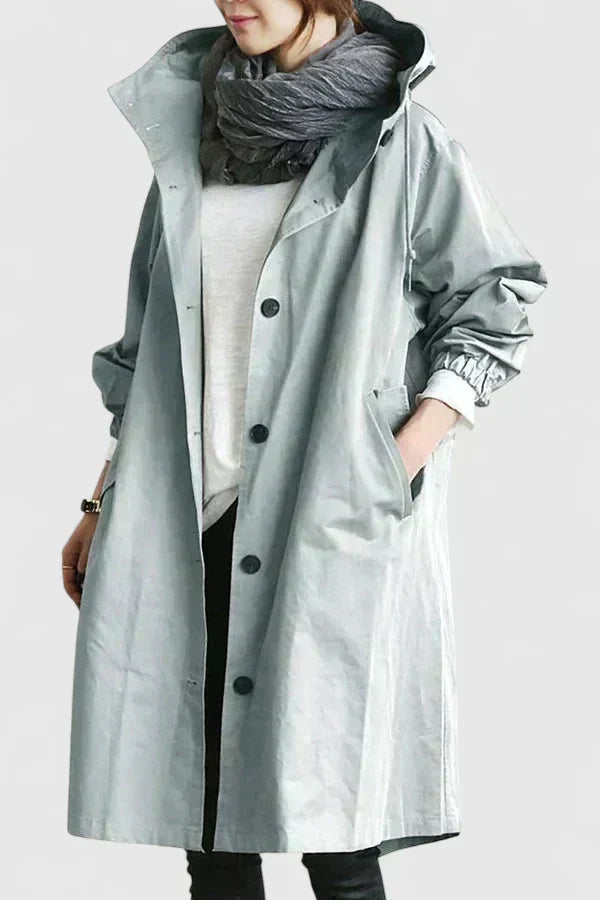 Women's Stylish Long Coat Tailored Fit Double-Breasted Classic Everyday