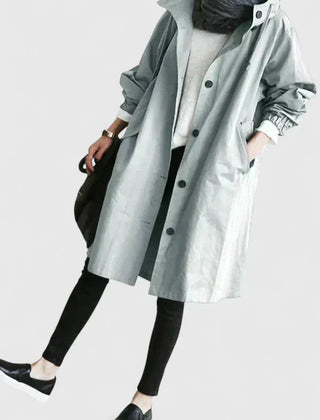 Women's Stylish Long Coat Tailored Fit Double-Breasted Classic Everyday