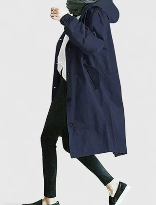 Women's Stylish Long Coat Tailored Fit Double-Breasted Classic Everyday