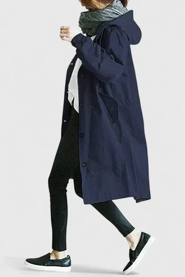 Women's Stylish Long Coat Tailored Fit Double-Breasted Classic Everyday