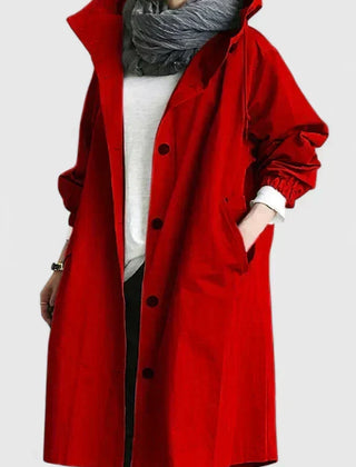 Women's Stylish Long Coat Tailored Fit Double-Breasted Classic Everyday