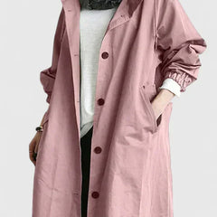 Women's Stylish Long Coat Tailored Fit Double-Breasted Classic Everyday