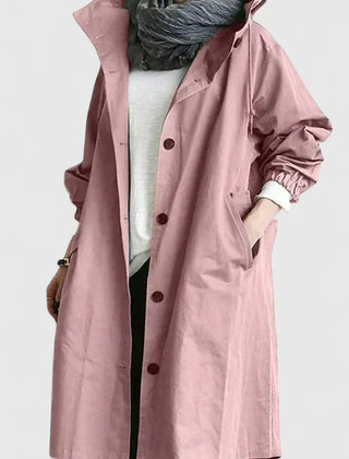 Women's Stylish Long Coat Tailored Fit Double-Breasted Classic Everyday