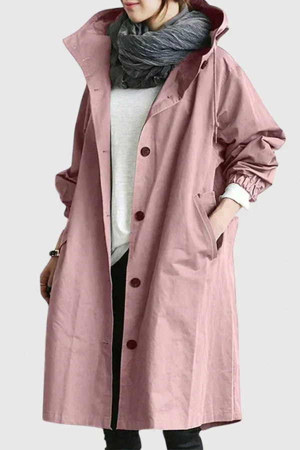 Women's Stylish Long Coat Tailored Fit Double-Breasted Classic Everyday