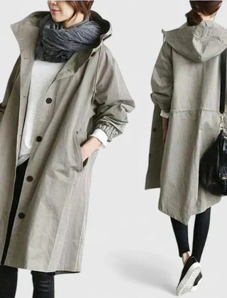 Women's Stylish Long Coat Tailored Fit Double-Breasted Classic Everyday