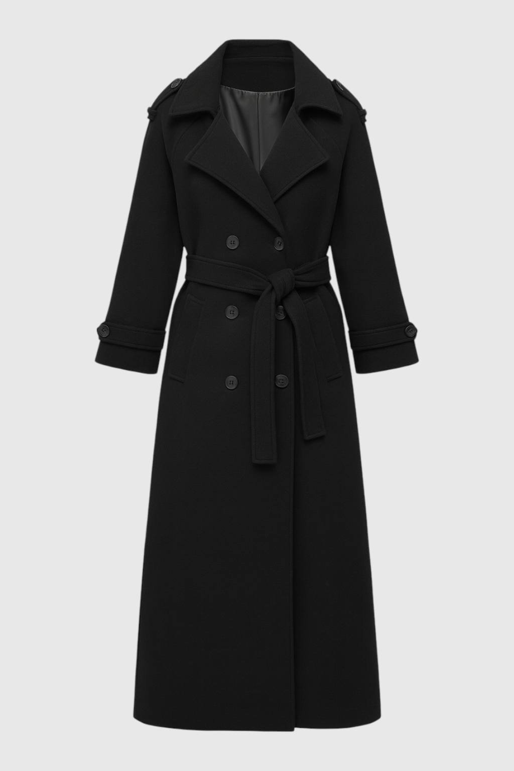 Women's Classic Long Trench Coat Belted Warm Stylish Everyday Outerwear