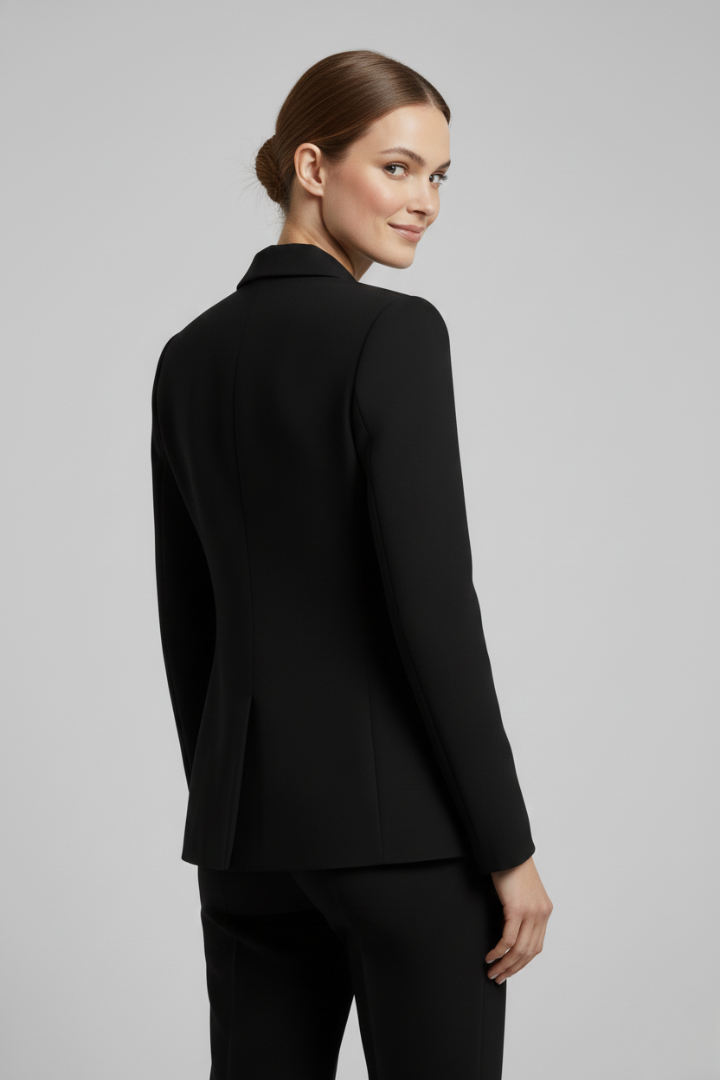 Women's Double-Breasted Blazer Tailored Fit Gold-Tone Buttons Stylish Office