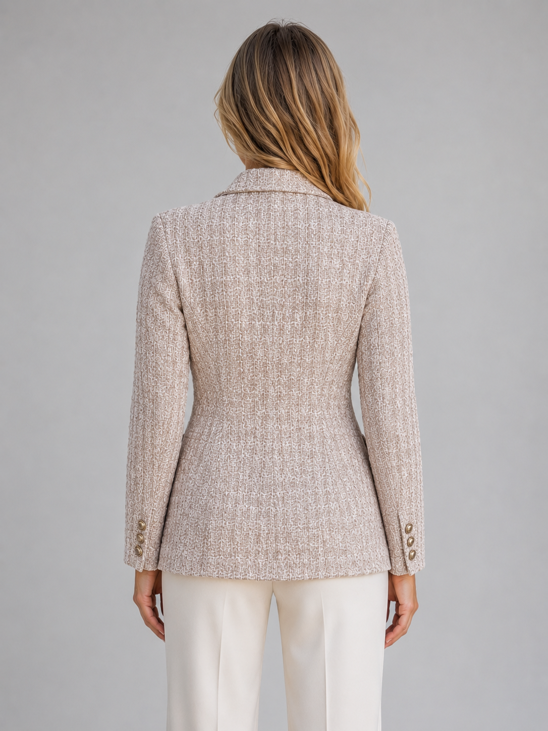Women's Tailored Blazer Double Breasted Classic Fit Smart Jacket