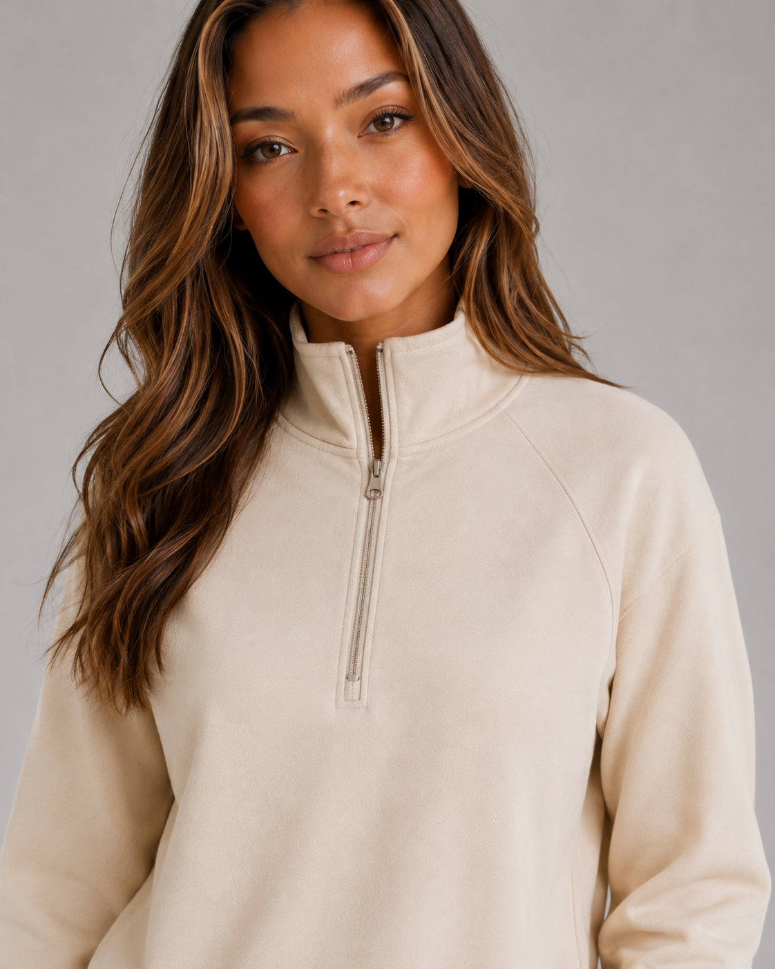 Women's Relaxed Half Zip Lounge Set Cozy Two-Piece Casual Wear