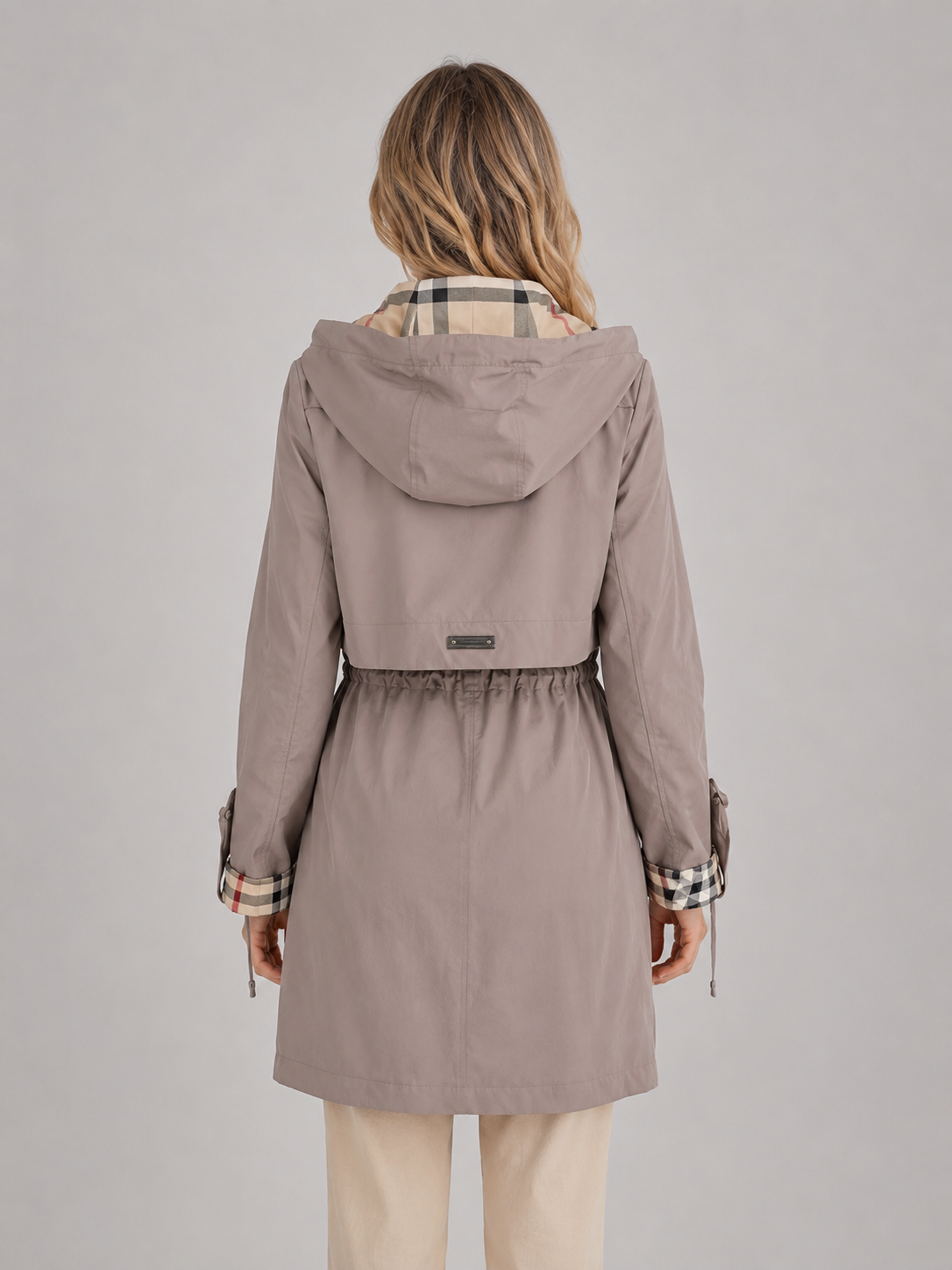 Women's Longline Hooded Parka Coat Zip-Up Casual Lightweight Outerwear