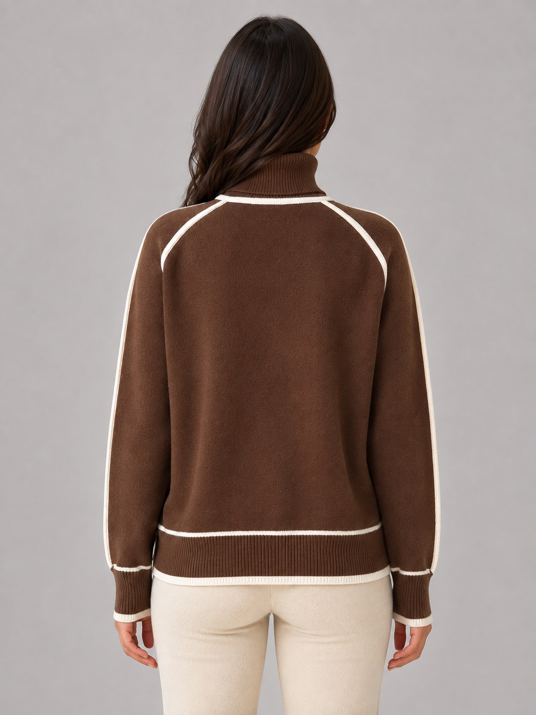 Women's Relaxed Fit Roll Neck Sweater Soft Knit Casual Everyday Wear