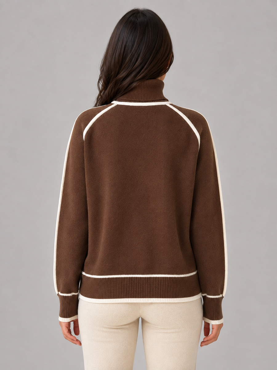 Women's Relaxed Fit Roll Neck Sweater Soft Knit Casual Everyday Wear