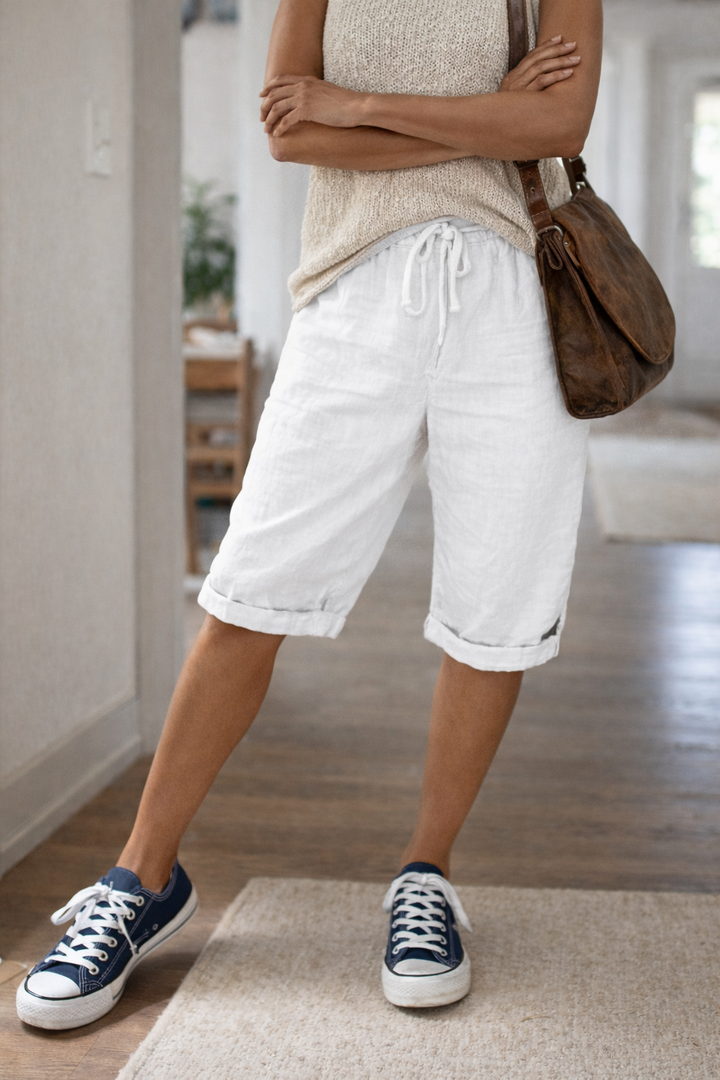 Women’s Adjustable Drawstring Knee Length Shorts | Casual