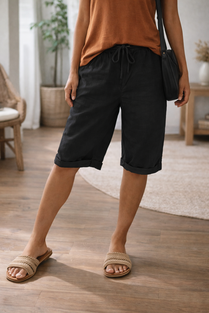 Women’s Adjustable Drawstring Knee Length Shorts | Casual