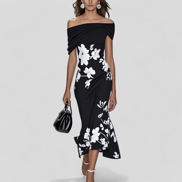 Women’s Elegant Print Midi Dress | Stylish Summer Design