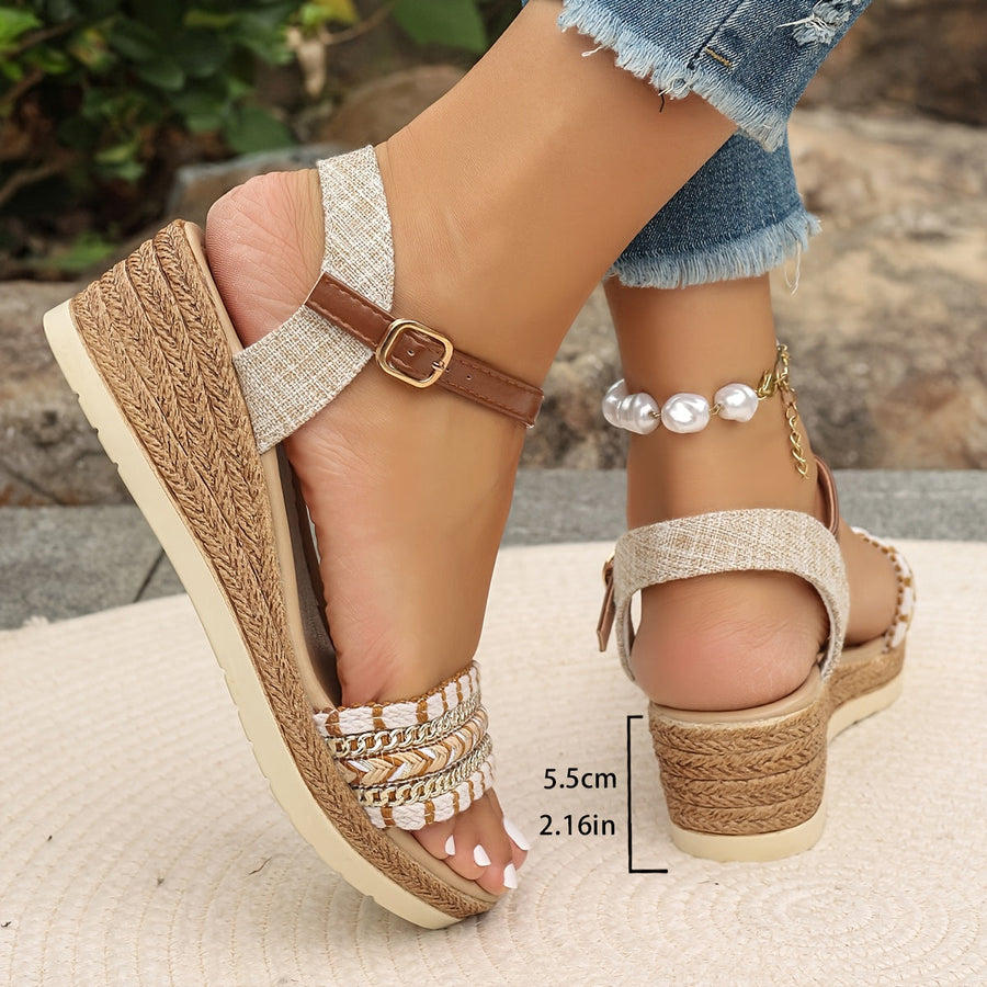 Women's Woven Wedge Bohemian Inspired Sandal Footwear for Summer Holidays Weddings Parties and Everyday Wear