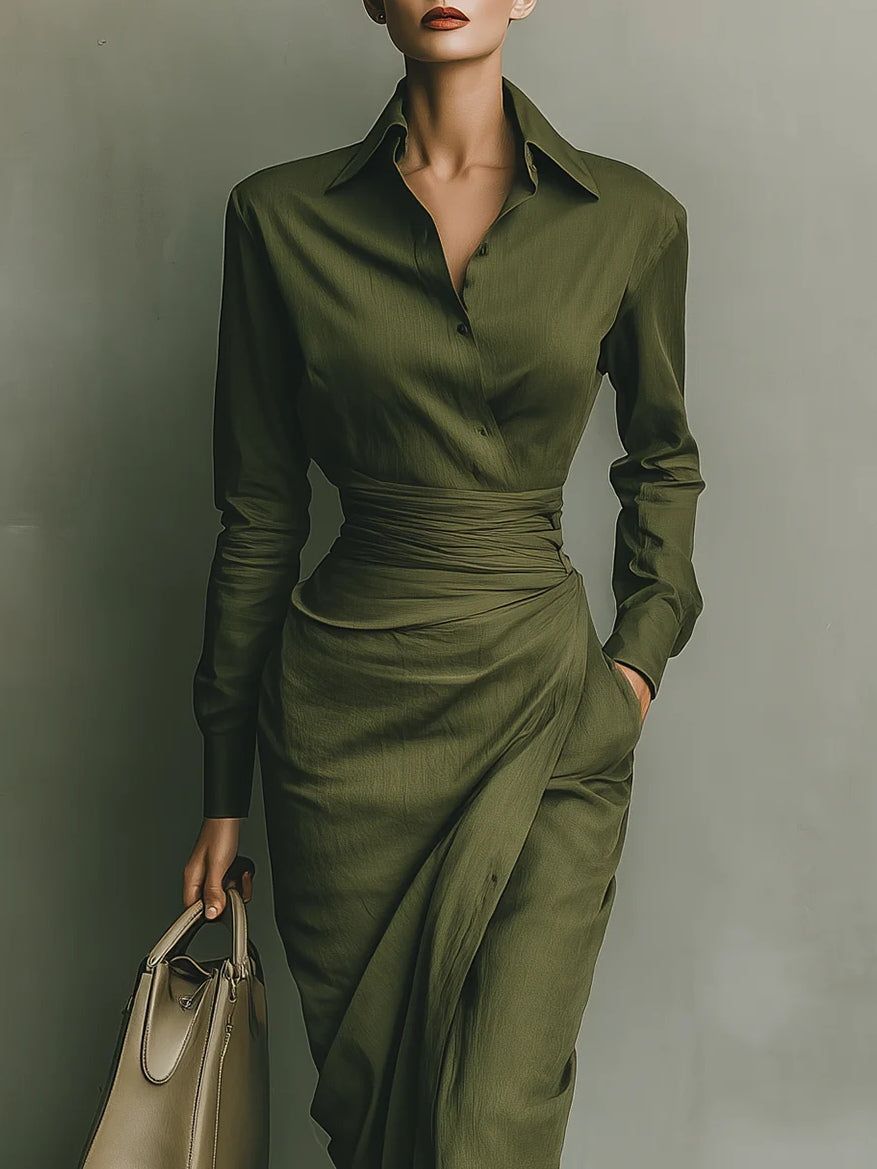 Women's Midi Dress Long Sleeve Fall Casual A-Line Everyday Stylish