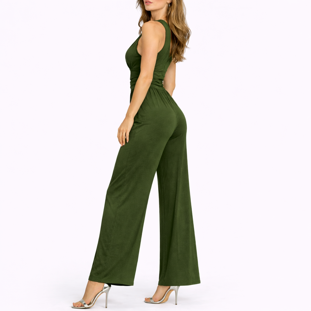 Women's Chic Sleeveless Jumpsuit Wide-Leg Relaxed Fit Casual Everyday