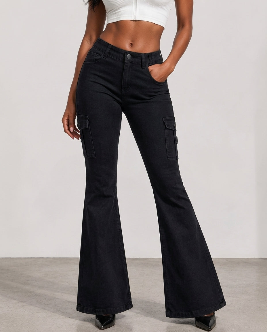 Women's Cargo Flare Jeans