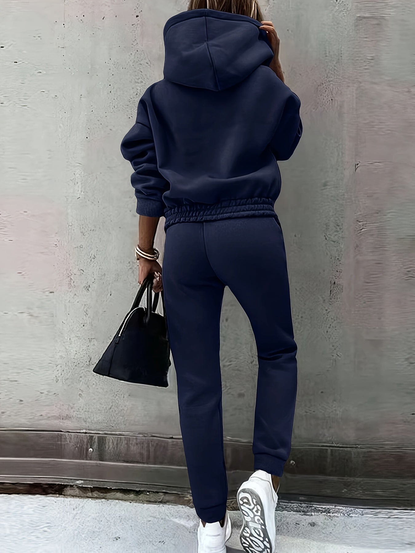 Women's Relaxed Two-Piece Set Hooded Design Casual Everyday Lounge