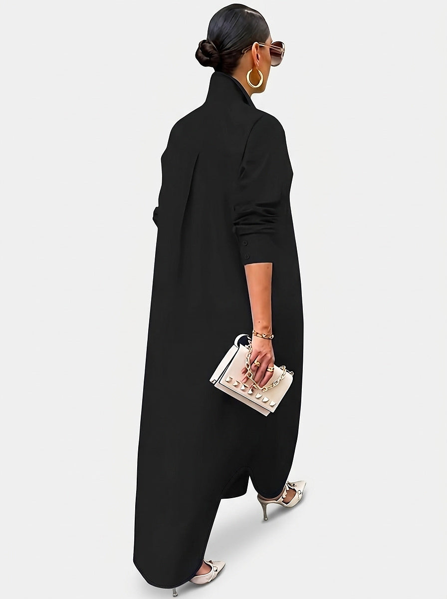 Women’s Longline Button-Down Shirt Dress