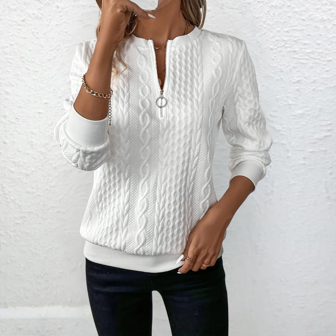 Women's Structured Sweater Elegant Fit Long Sleeve Crew Neck Casual Everyday