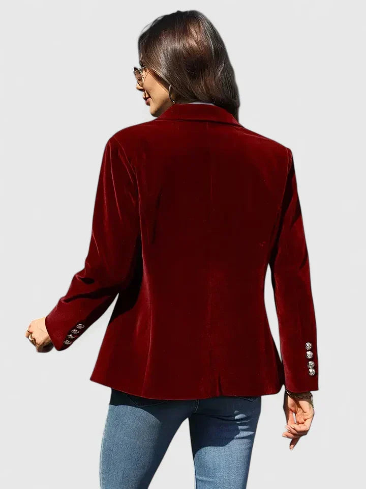 Women's Tailored Blazer Structured Fit Long Sleeve Notched Collar Smart-Casual
