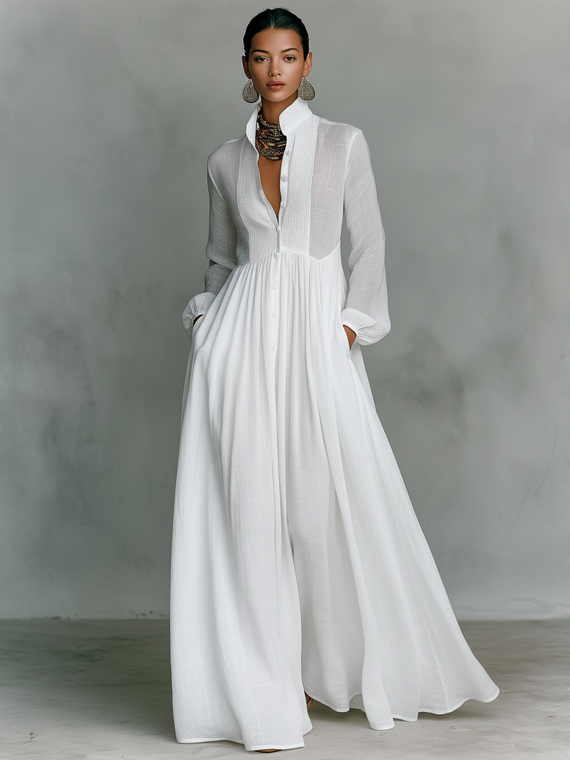 Women's Minimalist Patchwork Maxi Dress Outfit for Summer Holidays Weddings Parties and Everyday Wear