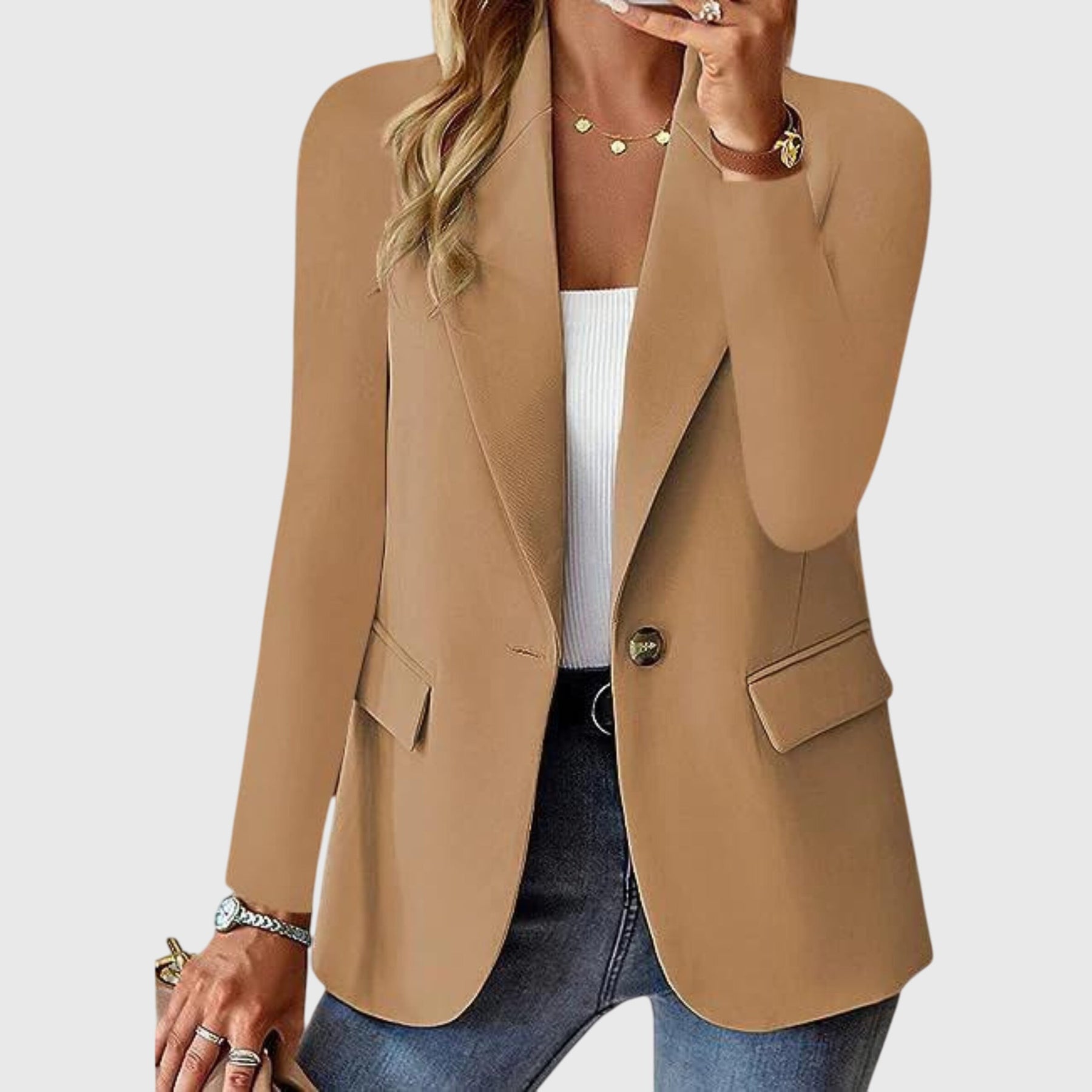 Women's Formal Tailored Blazer Layering Outerwear for Work Autumn Winter and Everyday Wear