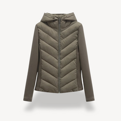 Women's Quilted Jacket Hooded Zip Closure Stylish Casual Layering
