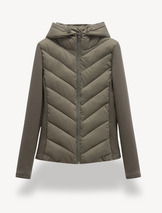 Women's Quilted Jacket Hooded Zip Closure Stylish Casual Layering