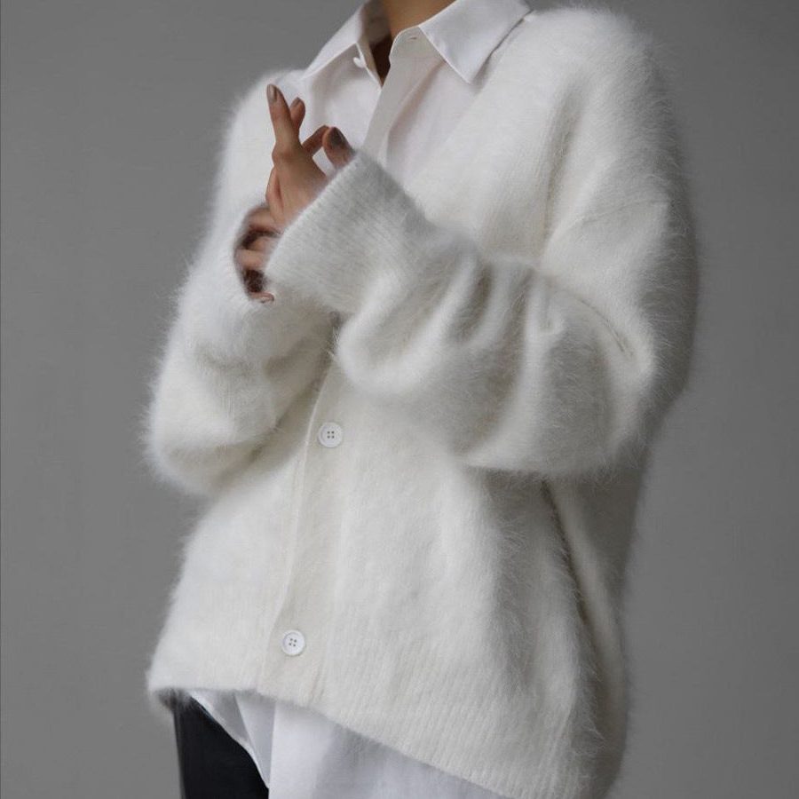 Women's Chunky Knit Cardigan V-Neck Relaxed Fit Cozy Layering Everyday
