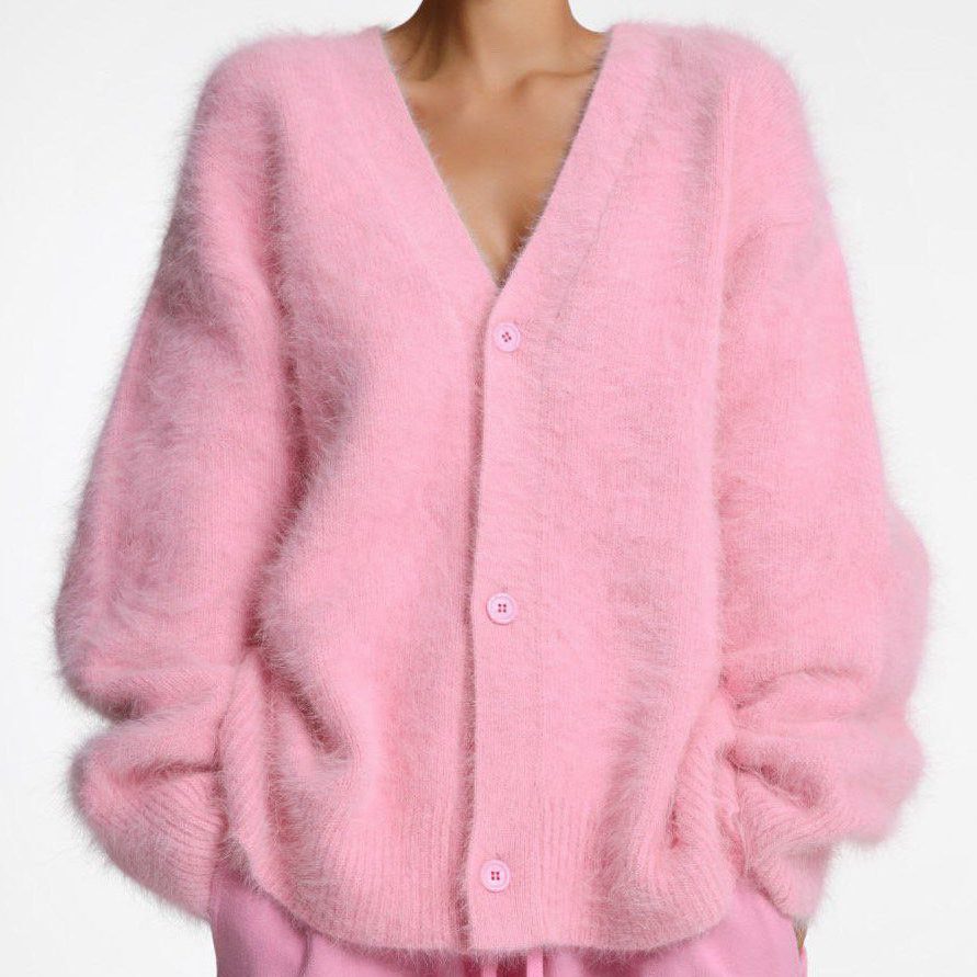 Women's Chunky Knit Cardigan V-Neck Relaxed Fit Cozy Layering Everyday