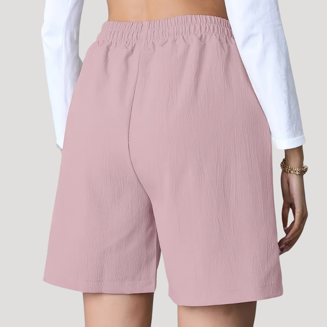 Women's Drawstring Wide Leg Relaxed Casual Comfort Shorts Outfit for Work Casual Days Holidays and Everyday Wear