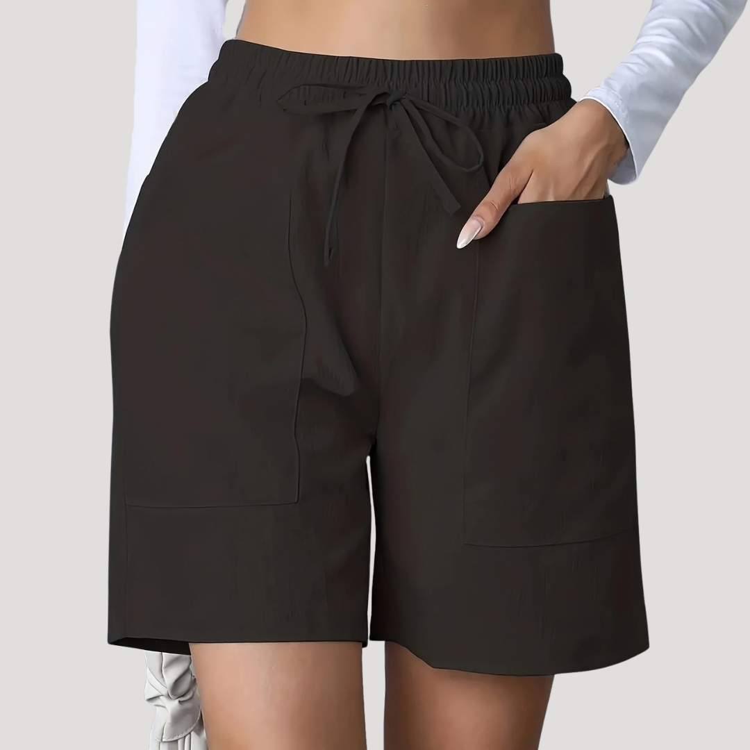 Women's Drawstring Wide Leg Relaxed Casual Comfort Shorts Outfit for Work Casual Days Holidays and Everyday Wear