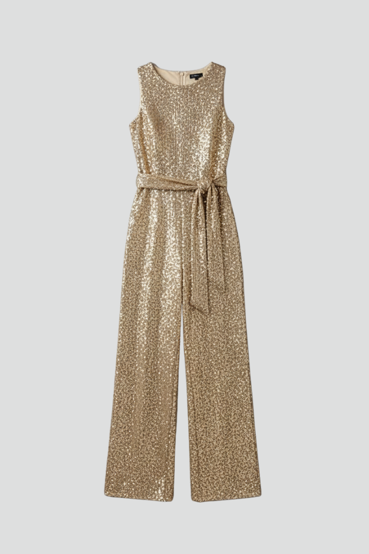 Women's Sequin Wide Leg Jumpsuit Outfit for Summer Holidays Parties Brunch and Everyday Wear