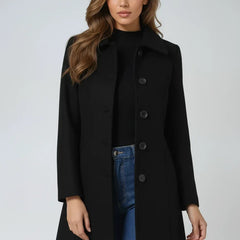 Women's Stylish Button-Front Trench Coat Tailored Fit Classic Design Everyday