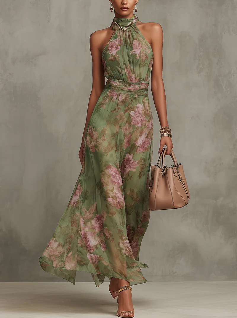 Women's Floral Maxi Dress Outfit for Summer Holidays Weddings Parties and Everyday Wear