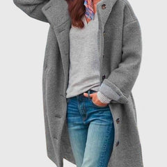 Women's Elegant Overcoat Long Sleeve Tailored Fit Classic Layering