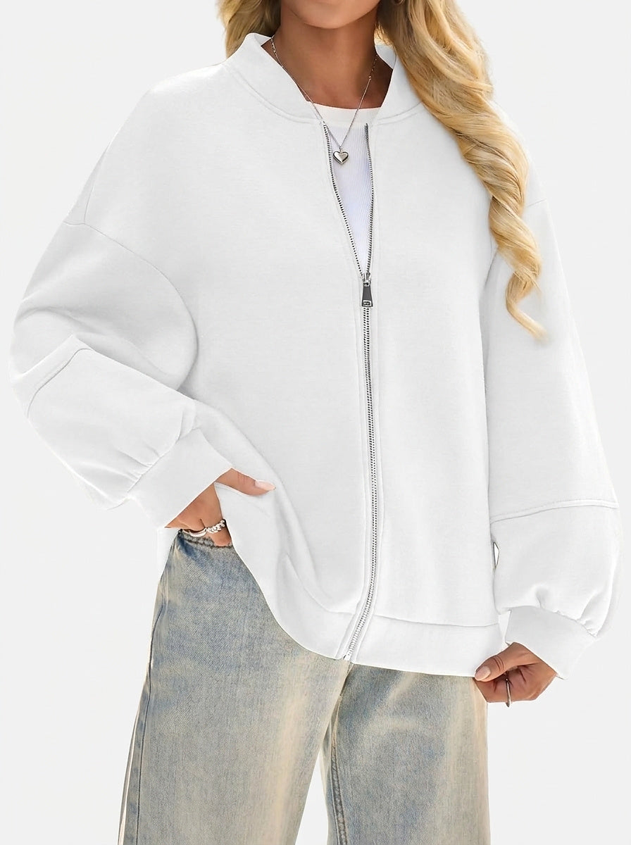 Women’s Bomber Jacket with Lantern Sleeves