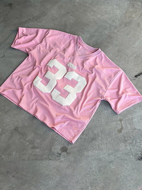 Women's Casual Oversized Football Jersey T Number Graphic Shirt Outfit for Work Brunch Casual Days and Everyday Wear