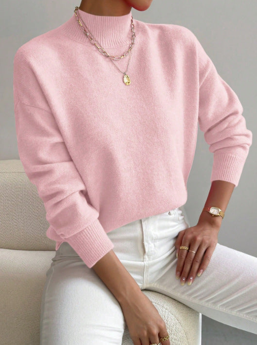 Women's Classic Knit Sweater Relaxed Fit Long Sleeve Crew Neck Casual Wear