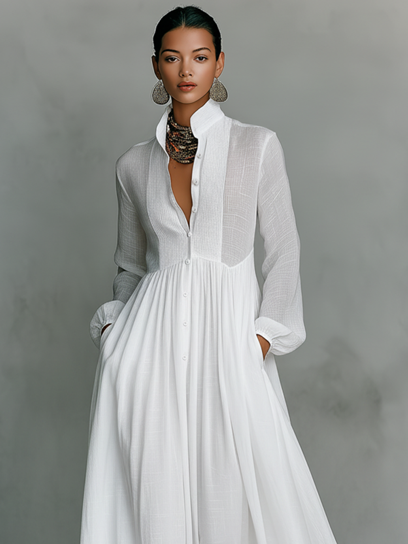 Women's Minimalist Patchwork Maxi Dress Outfit for Summer Holidays Weddings Parties and Everyday Wear