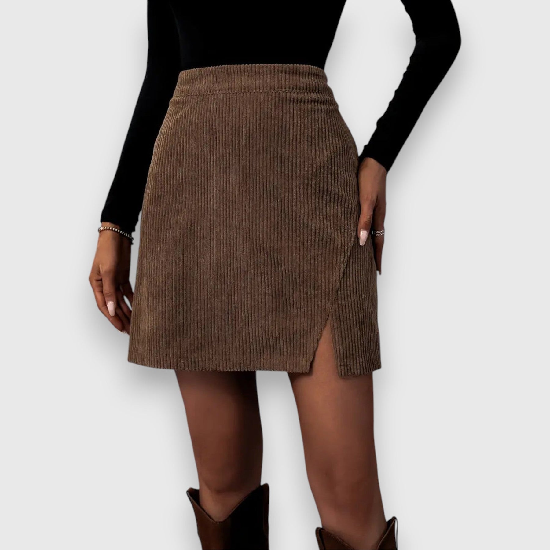 Women's Mini Skirt High Waist Fitted Front Split Casual Everyday Style