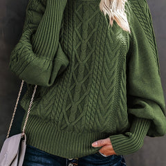 Women's Cozy Turtleneck Sweater Cable Knit Long Sleeve Casual Layering