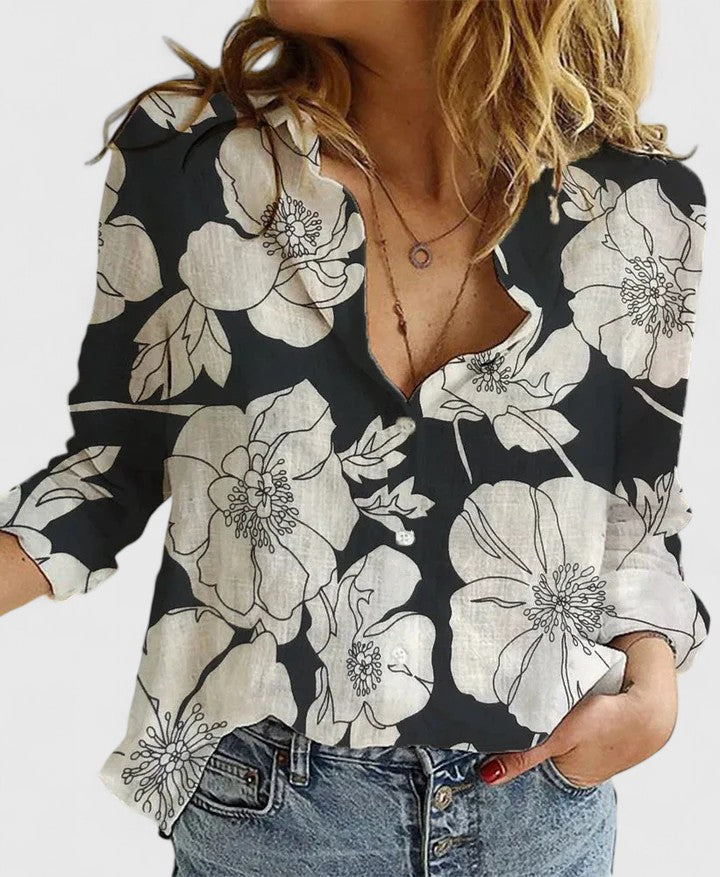 Women's Look Notched Collar Shirt Outfit for Work Brunch Casual Days and Everyday Wear