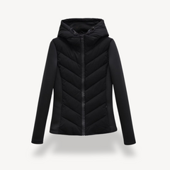 Women's Quilted Jacket Hooded Zip Closure Stylish Casual Layering